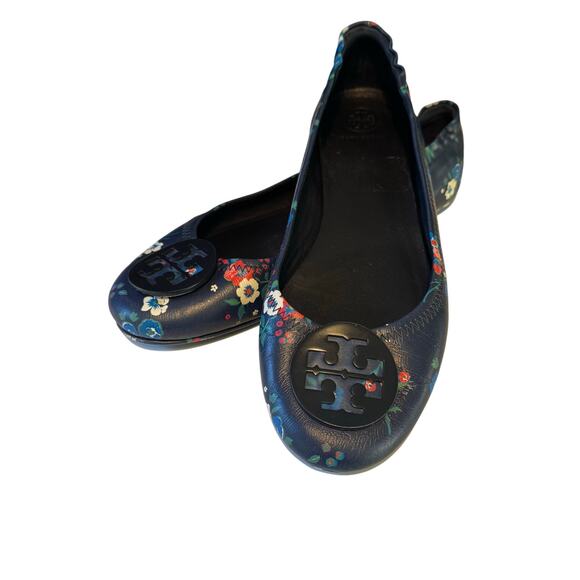 Tory Burch | 10 | women's floral Minnie travel ballet flats - Picture 1 of 10